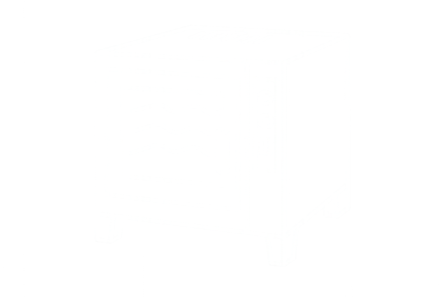 thick white outline of industrial oven in white transparent background simple style-4